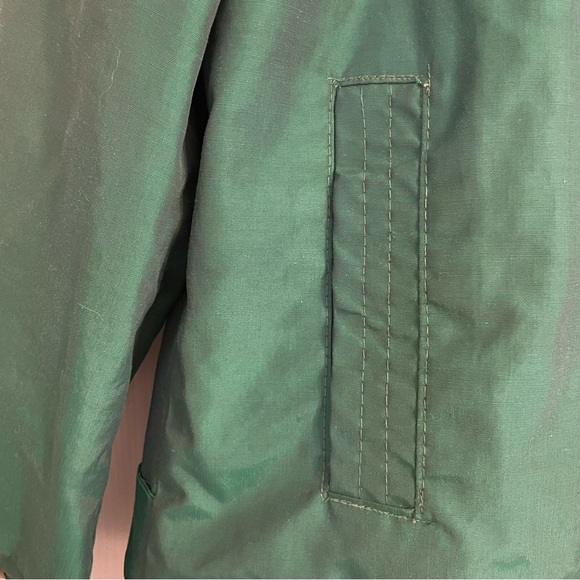 Reversible Vintage Bomber Sports Jacket Iridescent Green Tan Retro - Picture 6 of 14